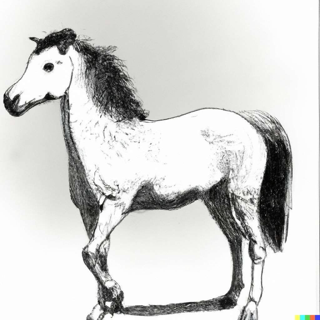 a horse, comic book drawing